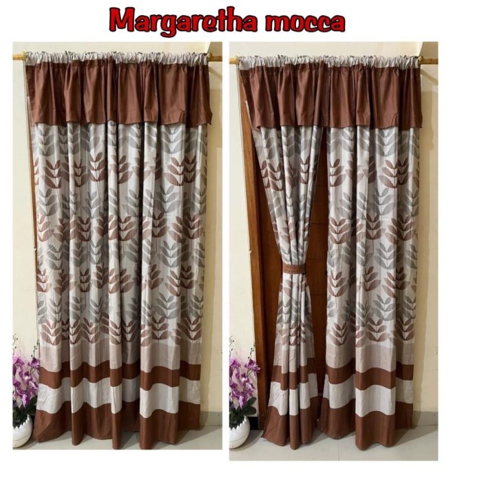 Galeripuko - Gorden serut Pintu dan Jendela Motif Margaretha Mocca