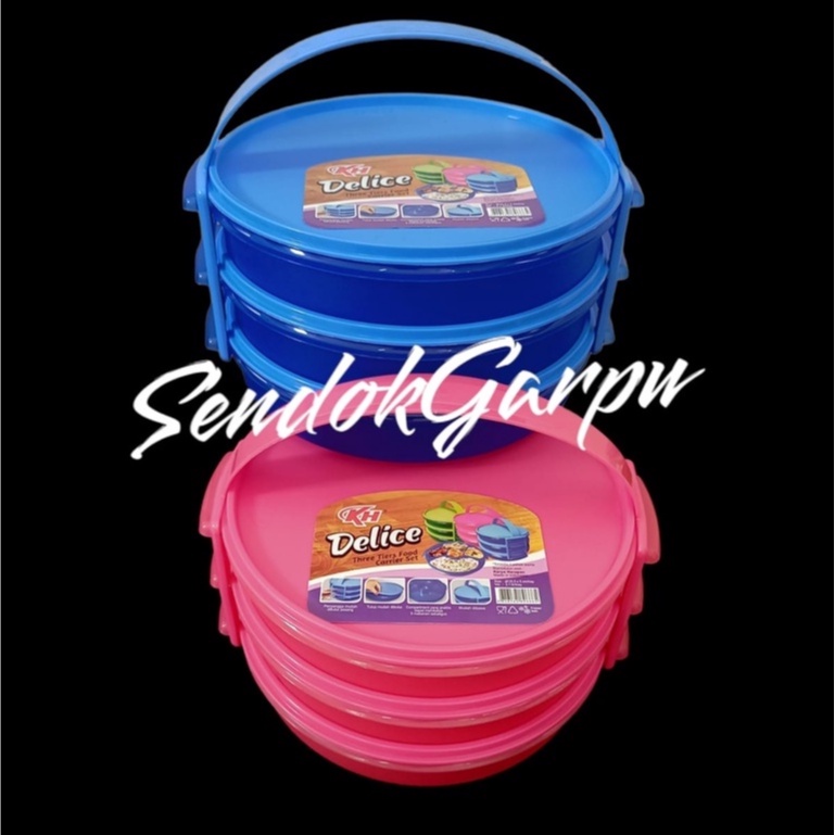 3PCS Rantang Catering DELICE (Susun 3) KH 1Set + Tali