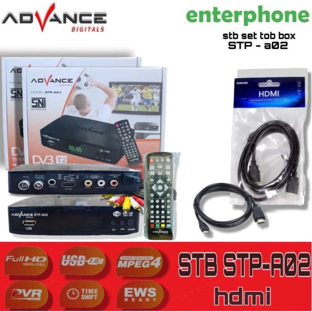 Receiver TV Digital Set Top Box STB Advance STP A01 A02 Full HD DVB-T2 DVBT2 AO2