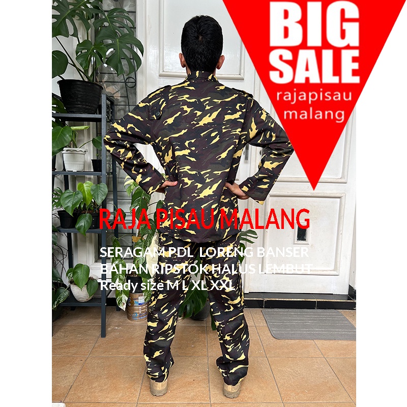 SETELAN SERAGAM PDL BANSER/SETELAN BAJU PDL BANSER - L PDL BANSER