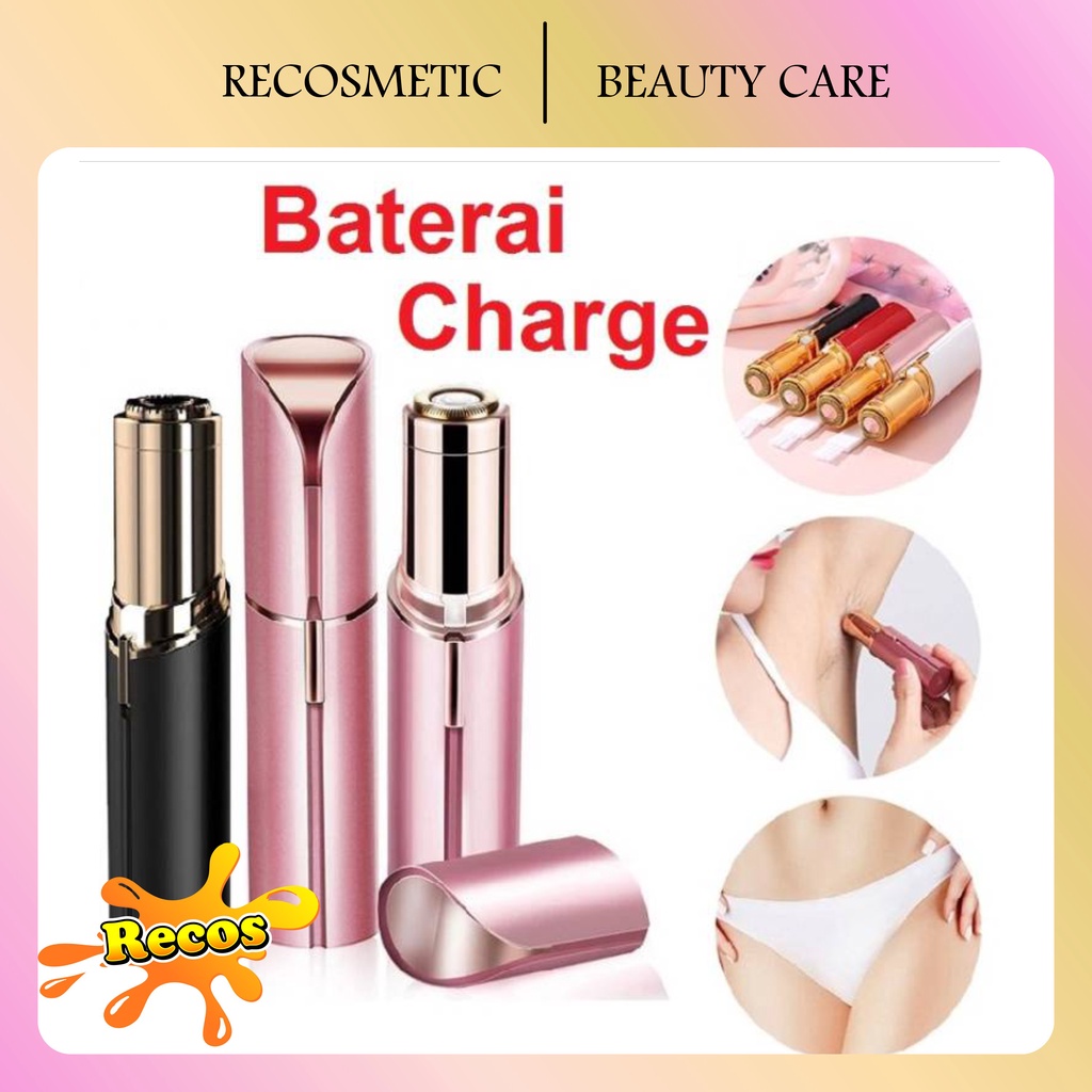 Alat Cukur Bulu Wanita Epilator Lipstick Pencukur Cukuran Shaver Alis Bulu Halus Elektrik Mini Portable Desain Lady