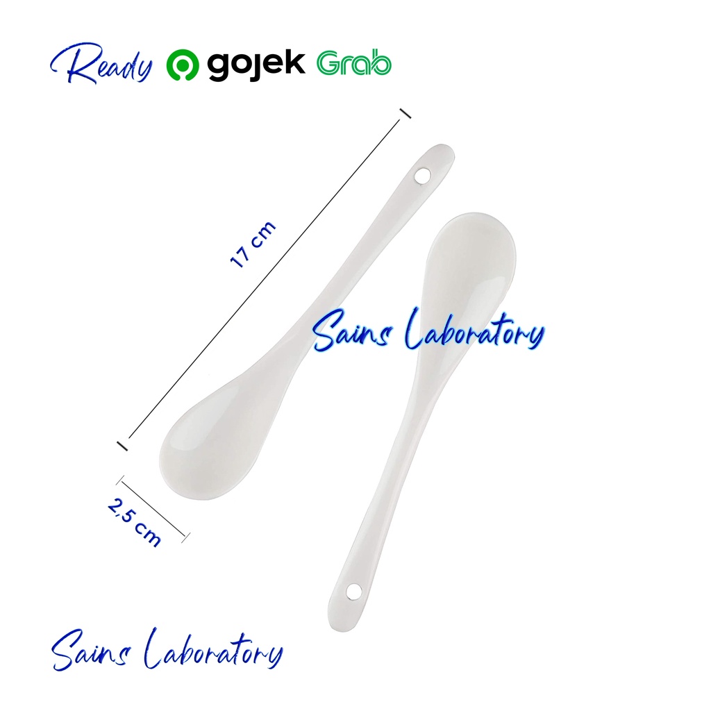 Sendok Keramik Spatula Porselen Spatel Porcelain Porselin Tanpa Sudip Batang Pengaduk Laboratorium
