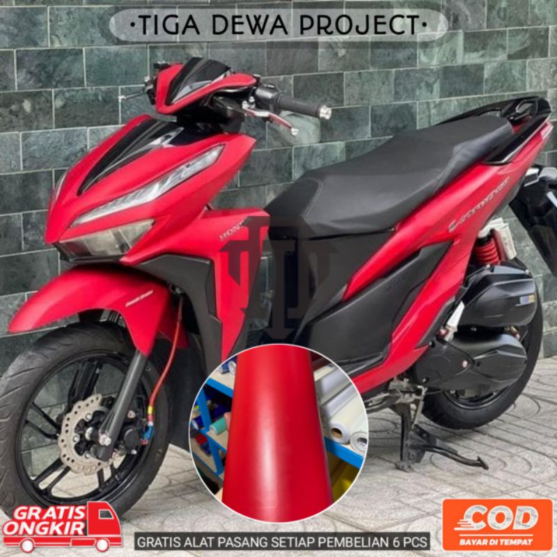 sticker skotlet motor/mobil warna MERAH DOFF kualitas premium