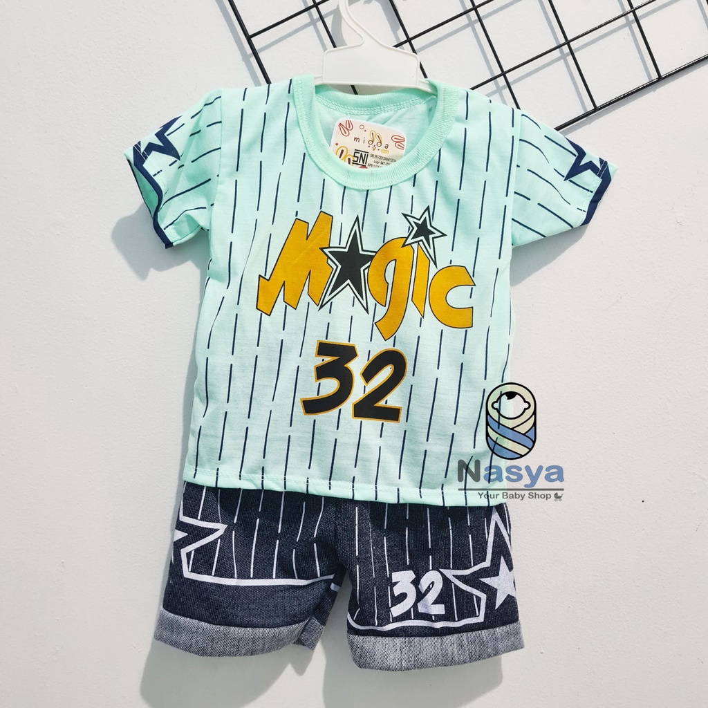 [J-018] Setelan Baju Pendek bayi laki-laki / Baju anak MURAH (0-6 bulan)