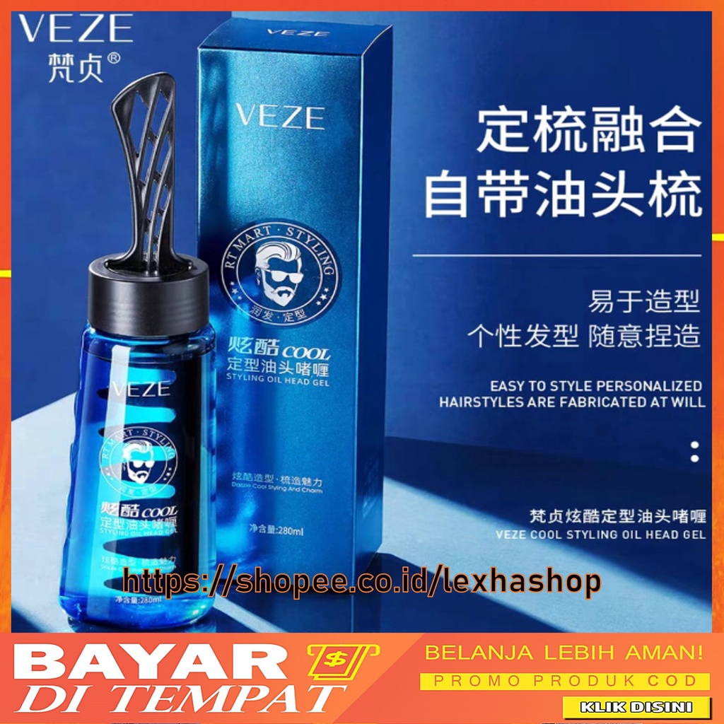 Veze Minyak Rambut Pria Styling Oil Head Gel 280ml