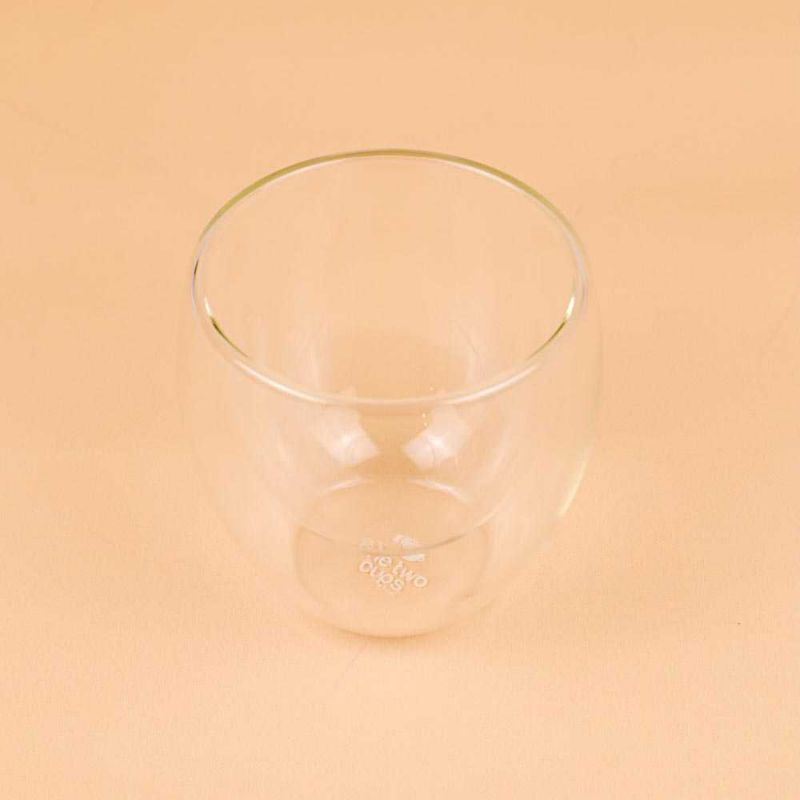 One Two Cups Gelas Cangkir Kopi Anti Panas Borosilicate Glass Round - PLY1704 250ml