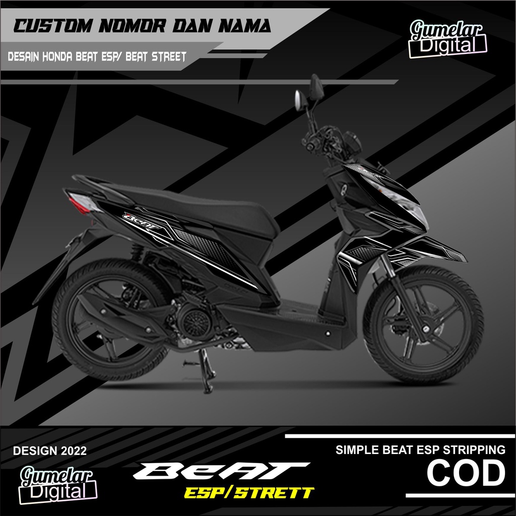 STRIPPING STIKER MOTOR BEAT ESP 2016 2017 2018 2019 FI / BEAT STREET NEW ESP ISS VARIASI HONDA 008
