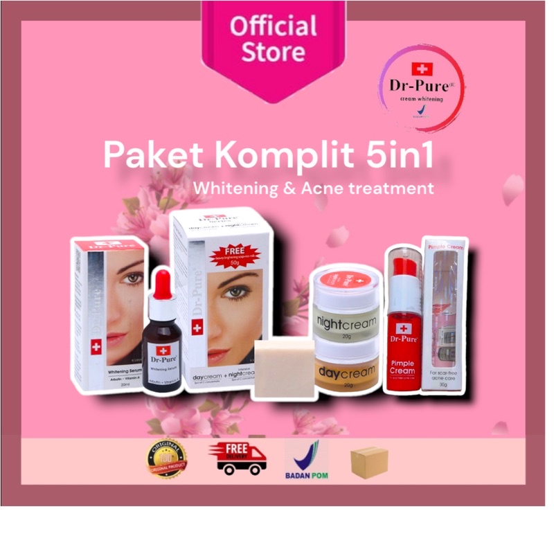 DR-PURE PAKET KOMPLIT 5in1 | Pemutih wajah