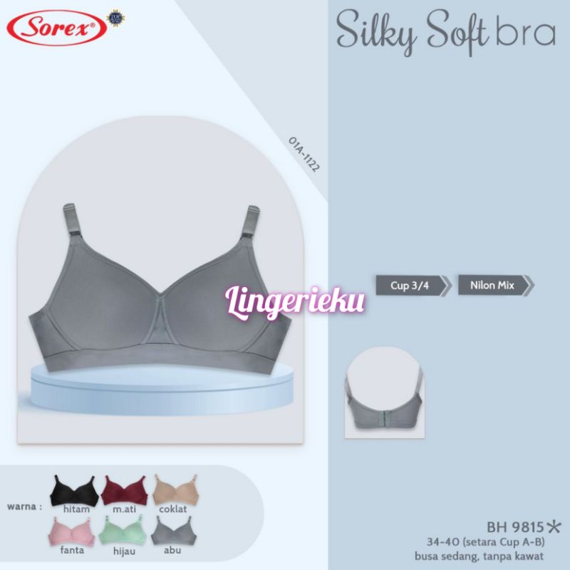 Sorex 9815 BH Bra Wanita Tanpa Kawat Busa Tipis Lembut Silky Soft