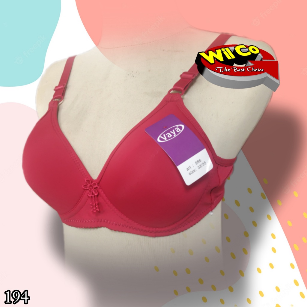 K194 - BRA/BH WANITA VAYA PAKAI BUSA TANPA KAWAT CUP SEDANG SIZE 34B - 40B  DUA PENGAIT