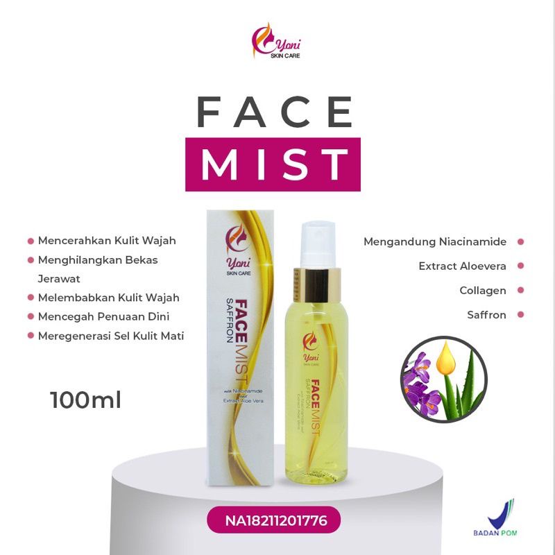 Facemist pengilangan jerawat dan bekas jerawat Yoniskincare