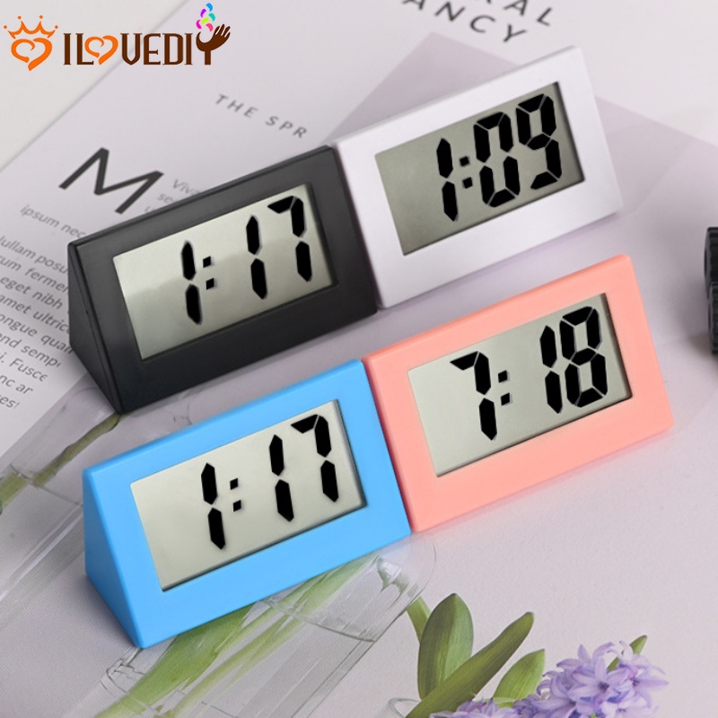 Jam Alarm LED Hemat Energi Jam Senyap Elektronik Mini Desktop Digital Clock Pajangan Waktu Perlengkapan Dekorasi Untuk Kamar Tidur Mobil Sekolah Kantor