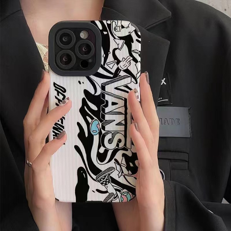Ins Pola Street Wear Cocok Untuk Iphone14 14pro 14Plus 14prm Iphone13 13prm iPhone 11 7Plus 8Plus Xr XS 12 Pro Max Empat Sudut Casing Ponsel Tahan Guncangan