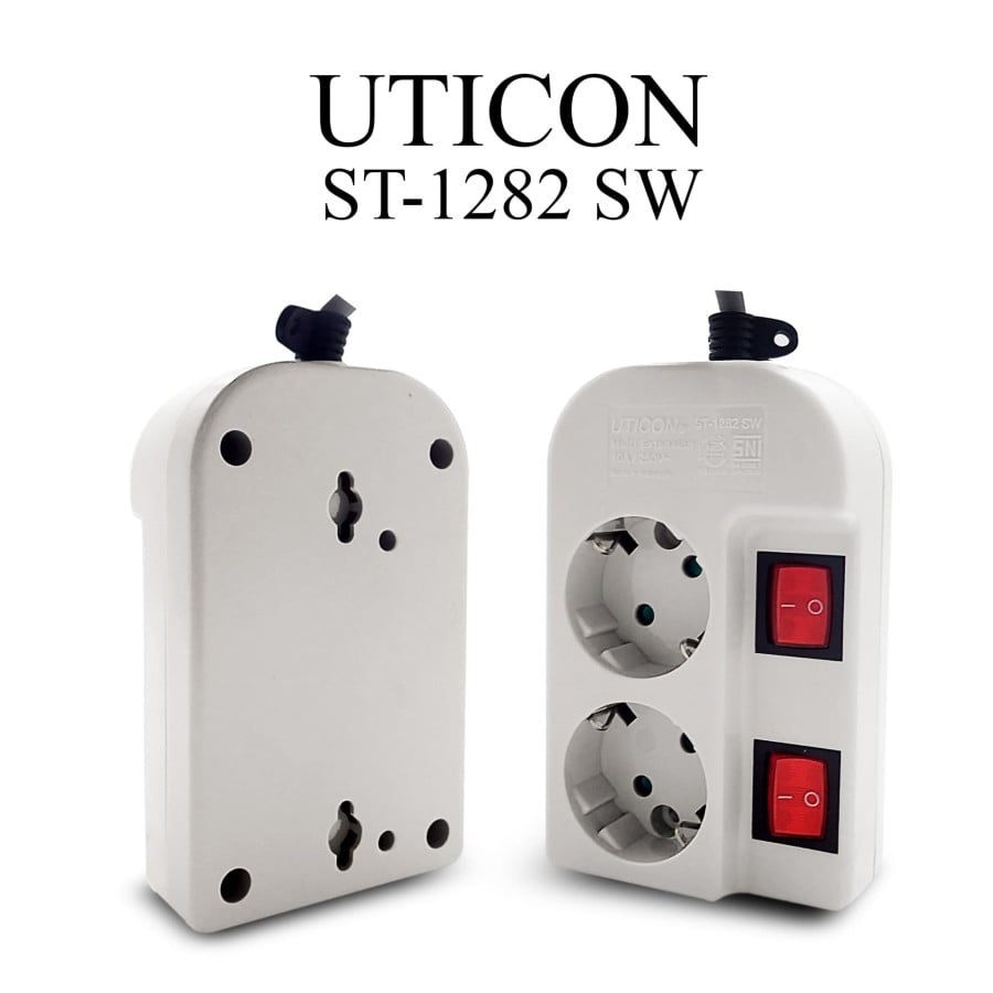 STOP KONTAK UTICON 2 LUBANG SAKLAR TERSENDIRI KABEL UTICON ST-12