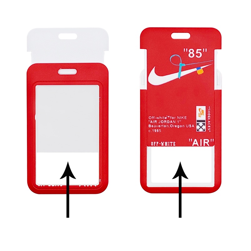 4gaya OFF/White Neck Lanyard Tali Pendek Dengan Holder ID Card Untuk Gantungan Kunci Phone Case Sling Card Sleeve Peralatan Kantor Sekolah