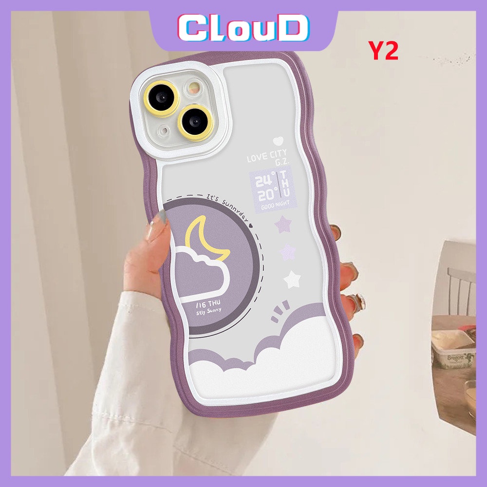 Wavy Edge Soft Tpu Couple Case Realme C35 C25Y C20 C11 9 Pro+C20A C11 C30 C3 C33 C25s C15 C21Y C17 C12 C25 8Pro 9 7 9i 7i 10 5 6i 8i 5i 8 Siang Malam Ramalan Cuaca Belakang Sarung