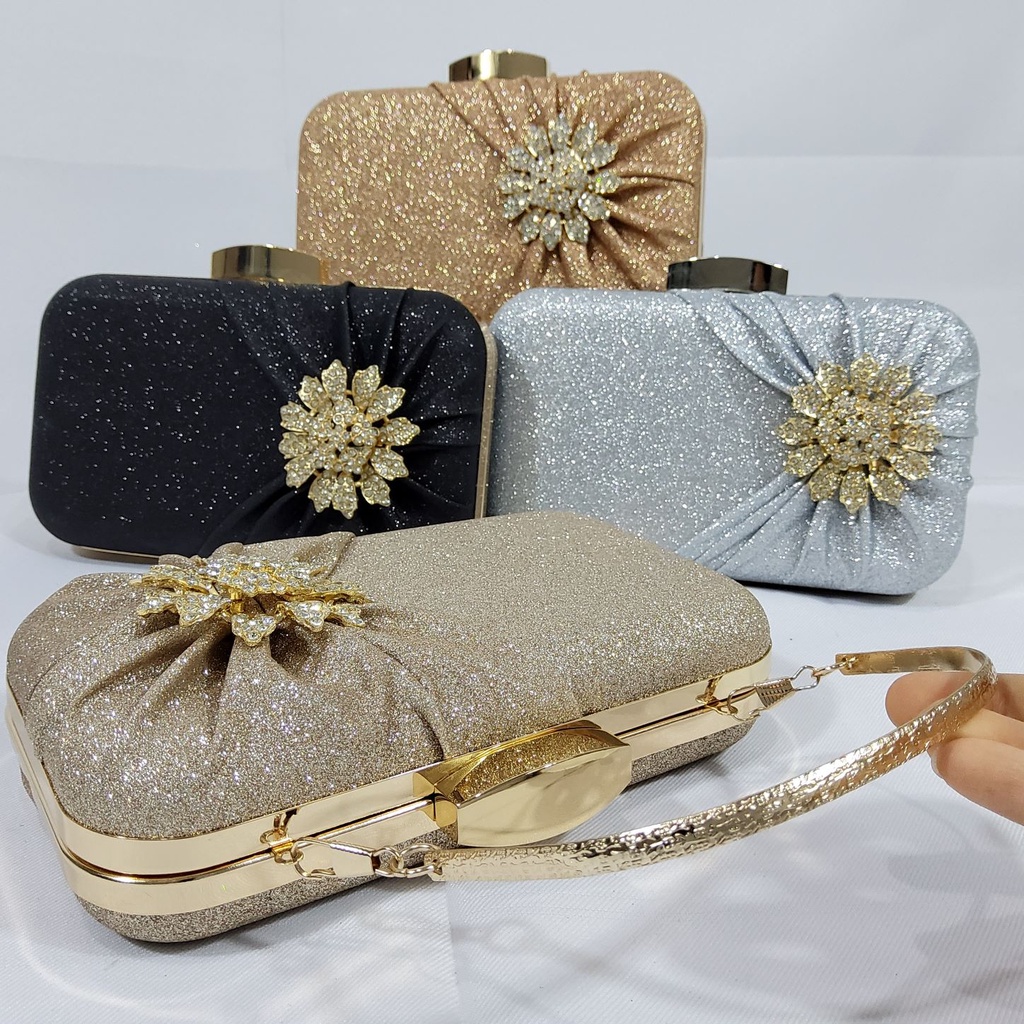 Model Baru! Clutch Pesta Farnell Import Tas Kondangan Wanita Diamond B2201/B2297 Cantik Elegan