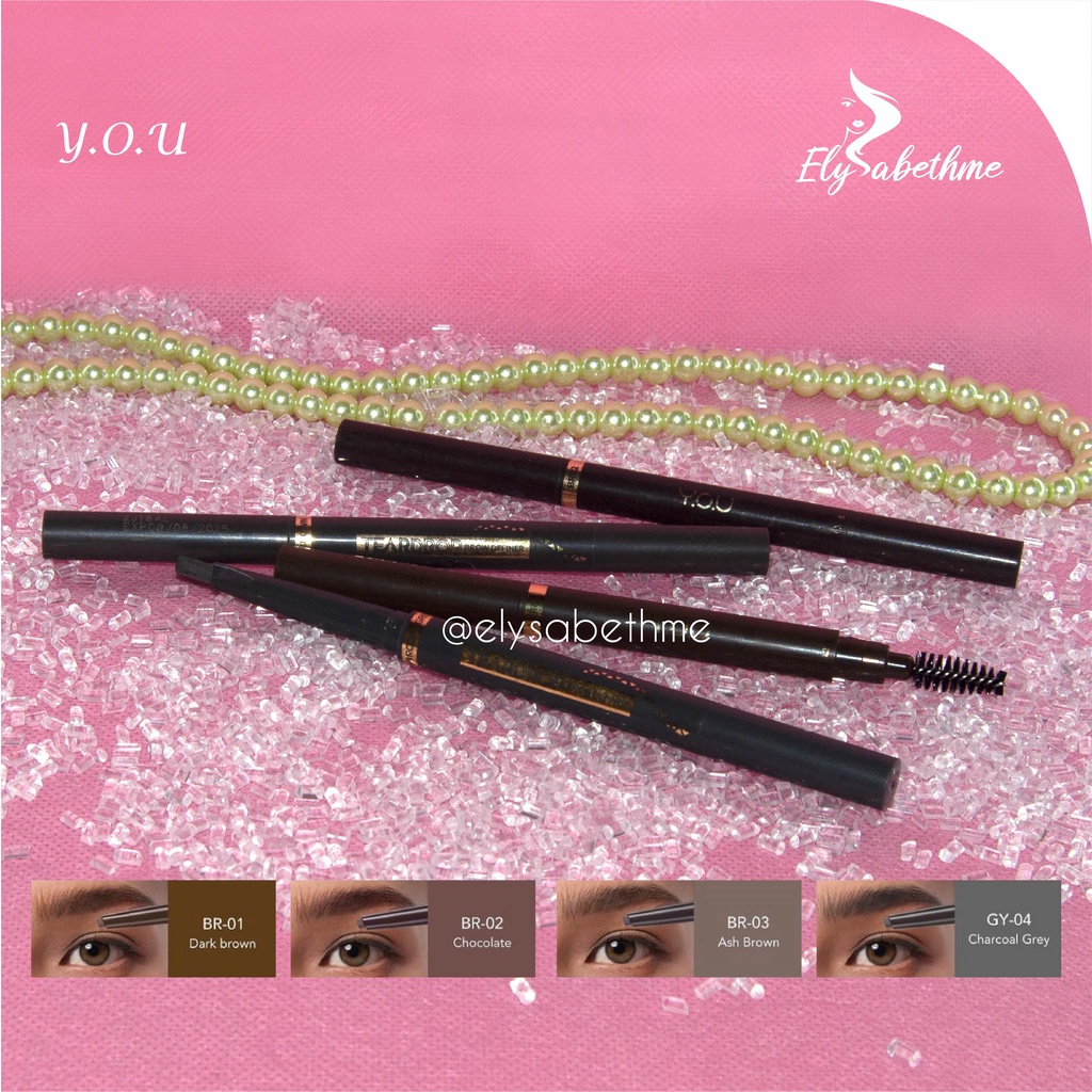 ✿ELYSABETHME✿ Y.O.U Teardrop eyebrow pensil alis serut asahan bentuk eye brow mudah original