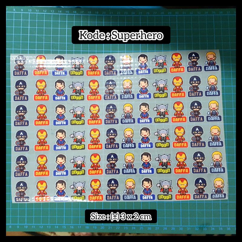 

SERI : HERO Stiker nama custom / Stiker label waterproof / Stiker baju sablon (iron on patch)