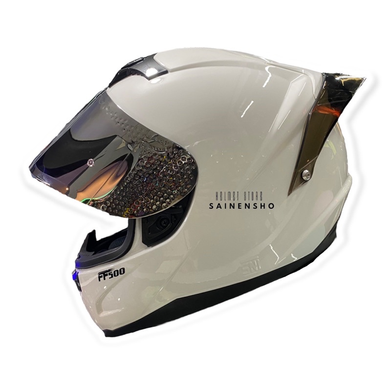 HELM RSV FF500 WHITE GLOSSY PAKET GANTENG