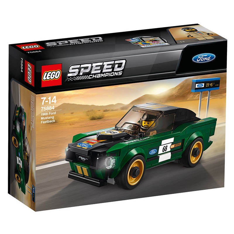 LEGO Speed Champions - 75884 1968 Ford Mustang Fastback Set Racing Cars Building Kid Toy Model City 