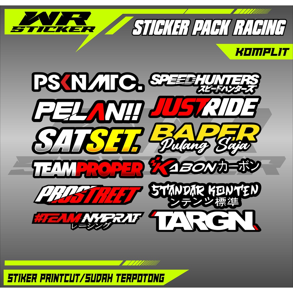 Jual Stiker Racing Vinyl Pack Print & Cut Sticker Motor Setiker Anti ...