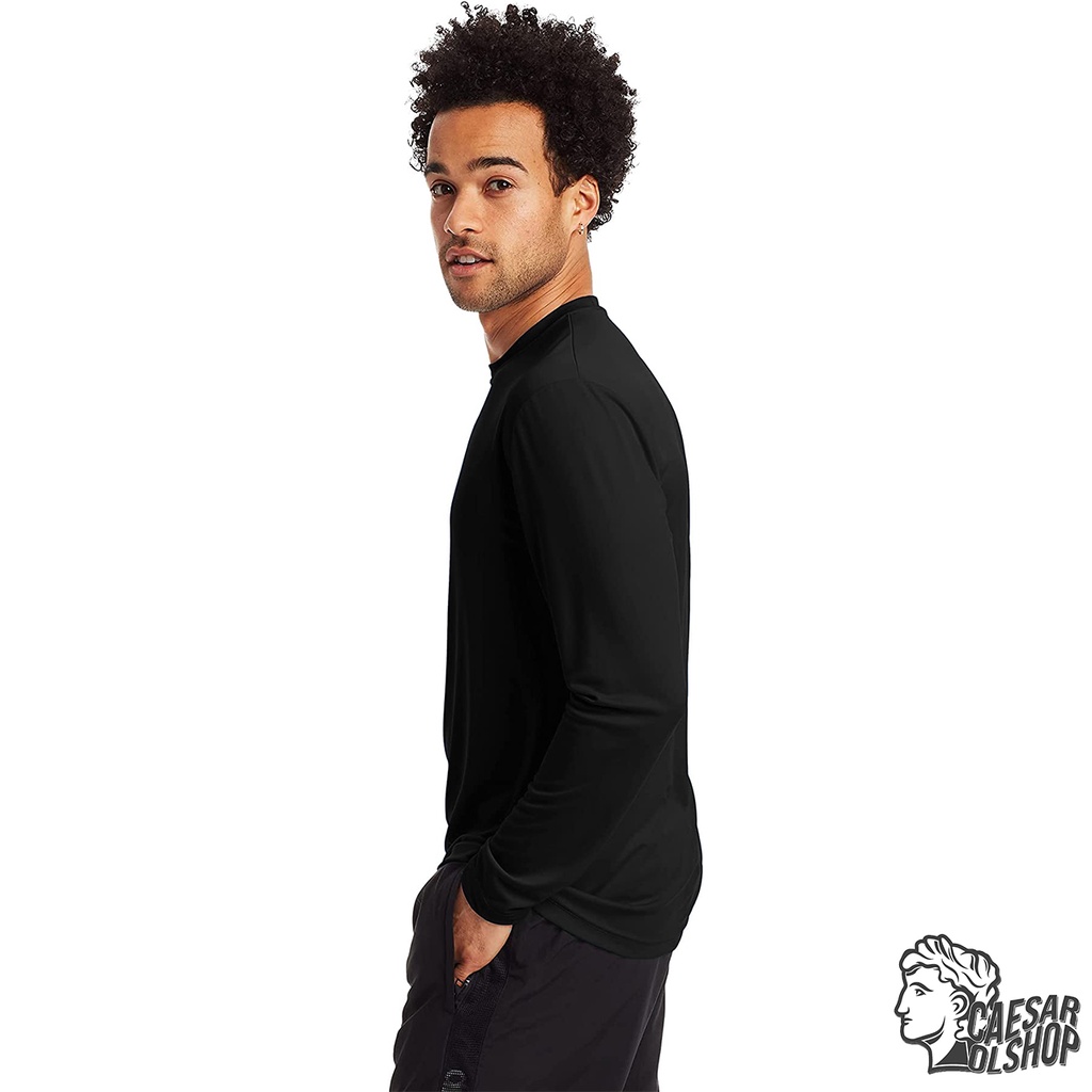 Caesar Olshop - Kaos Polos Lengan Panjang Cotton Combed 30s Premium - Black
