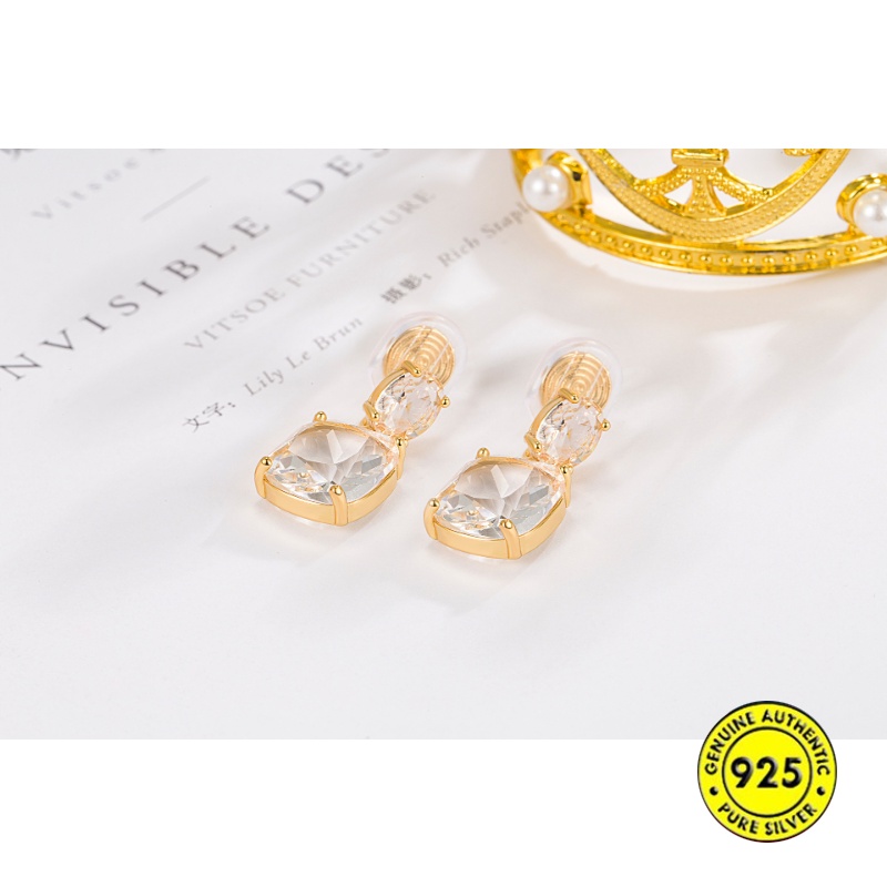 Klip Telinga Coil Nyamuk Berlian Putih Transparan Anting Wanita Tanpa Sakit Dan Tanpa Tindik U1441