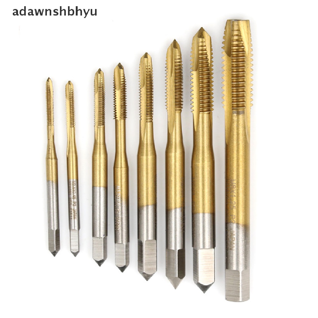 Adawnshbhyu M2/M2.5/M3/M3.5/M4/M5/M6/M8 HSS Metric Straight Flute Thread Screw Tap Plug Tap ID