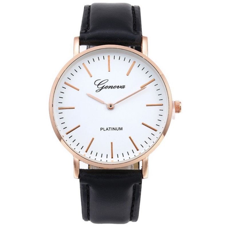 (Grosir)Jam Tangan pria Geneva Jarum Strap Kulit fashion(Terima Cod)