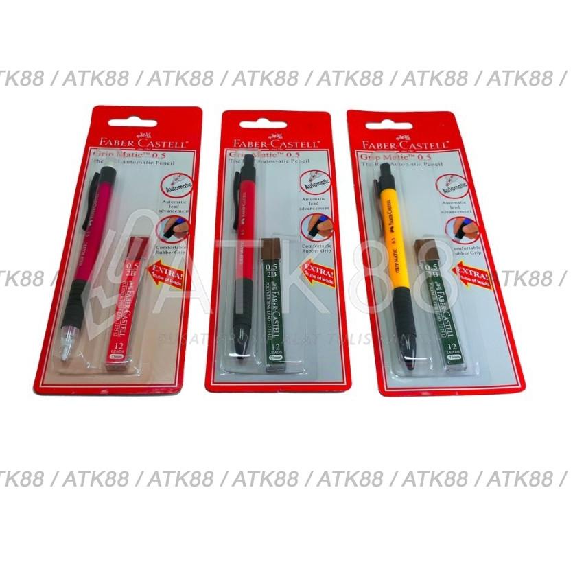 Promo Murah Faber-Castell Pensil Mekanik 133800 Grip Matic Blis Lead Pensil ATK