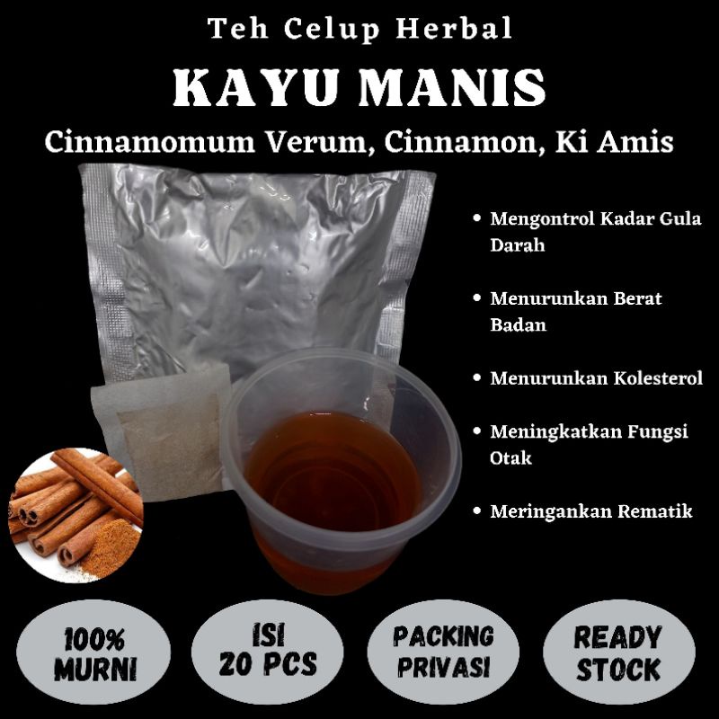 

Teh Celup Herbal KAYU MANIS Cinnamon Alzheimer PMS Diare Hipertensi