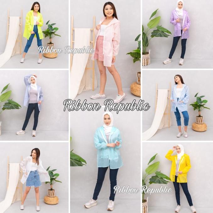 Sw Jaket Wanita Long Coat Parasut Semi Transparan Woman Casual Jacket