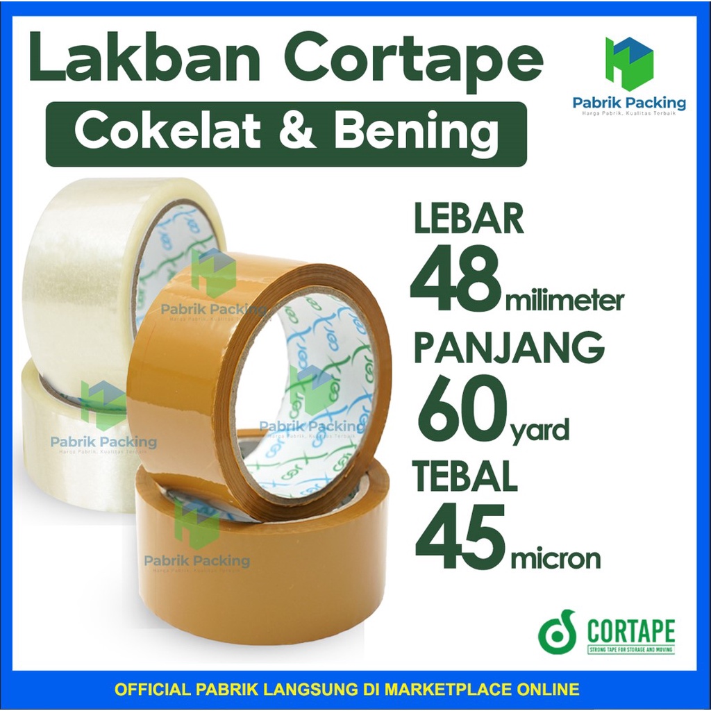 

Lakban / Isolasi Cor-X Ukuran 48mm x 60yard Grosir Termurah Satuan