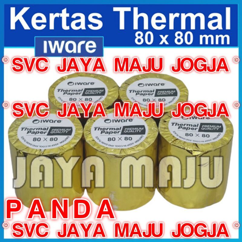 

[ PANDA ] 80 X 80 IWARE - KERTAS THERMAL / PAPER ROLL || KERTAS STRUK ATM EDC KASIR RESTO TOKO DIRECT THERMAL TANPA RIBBON || 80X80 80x80 - PANDA - PRJ POS 80AT PRJ POS 80 AT PRJ80AT PRJ80 AT