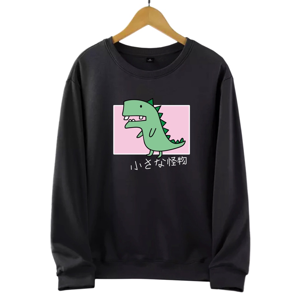 Little monster Lucu Sweater Oblong Basic Wanita Size M-L-XL-XXL Bisa Bayar Ditempat COD