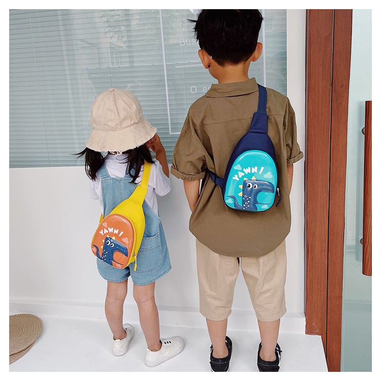 [Juallaris.id]Waistbag Anak Motif Dinosaurus / Cute Kids Dino Back Pack/ Dino Bag Dan roket