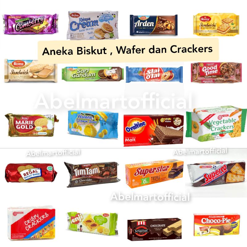 

NYAM NYAM SMILEY/ GOOD TIME/ GENJI PIE / LEMONIA / MONDE / NISSIN / OVALTINE / ROMA GANDUM / ROMA ARDEN / SALTCHEESE / TANGO / WALLENS / BISKUIT / CEMILAN