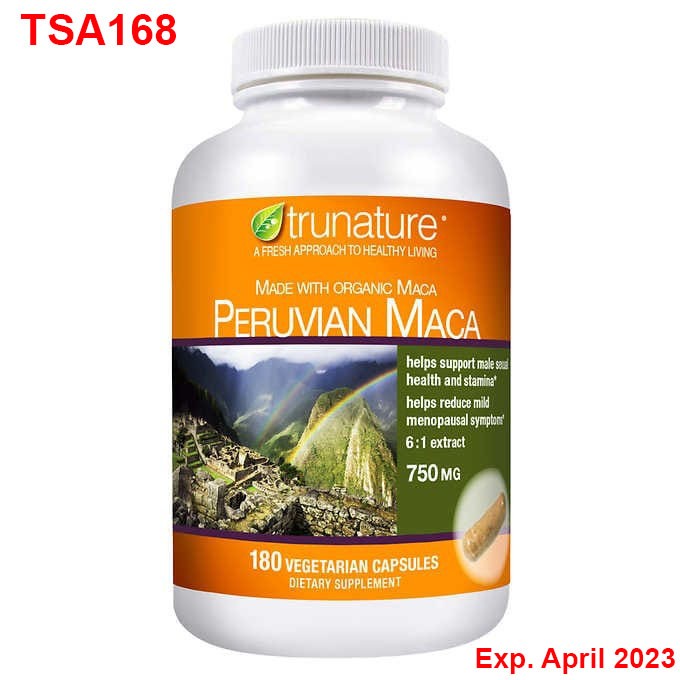 Trunature Peruvian Maca 750 mg 180 Vegetarian Capsules Male Health