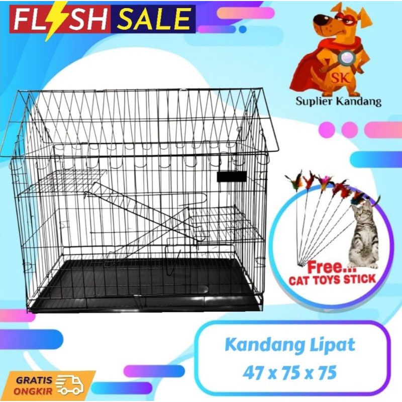 Kandang Kucing ukuran 45x75x75 cm 2 tingkat