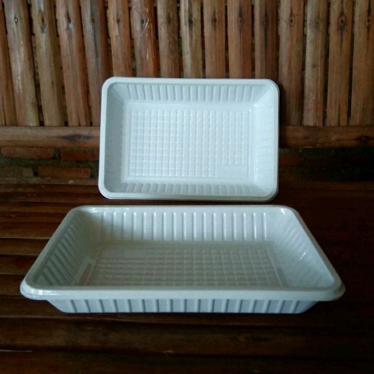 10 pcs Mika Tray TR-1M 14x21 plastik tebal Lepek Buah potong Lemek masakan dan Makanan