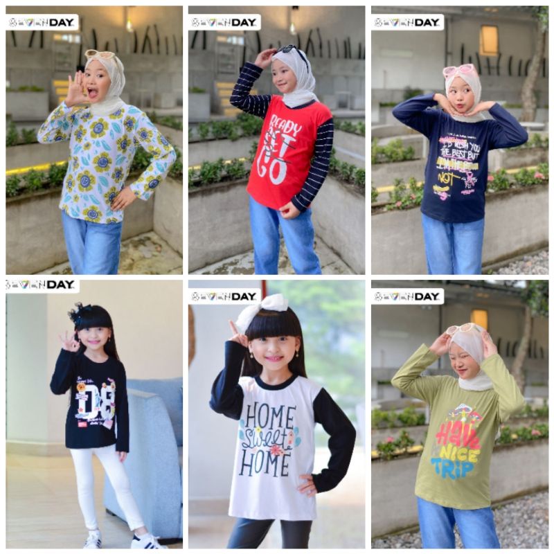 Atasan Anak Perempuan Lengan Panjang Muslim Hijab Blouse Terbaru Kekinian usia 6 sampai 14 tahun