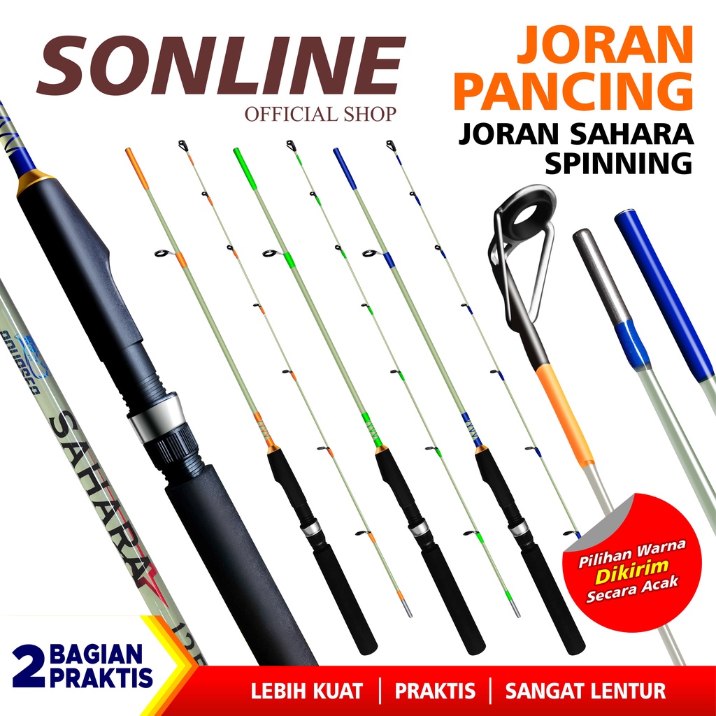 SONLINE- Joran Pancing Model Transparan 1.00m - 1.50m Joran Pancing Bahan Fiber Solid Cocok buat Udang Super Lentur Joran SAHARA