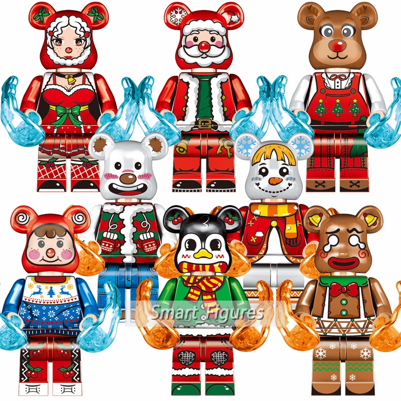 Brickbear Minifigures Minifigures Christmas Series Bear Snowman Beruang Santa Bear Golden Bear Mainan Motor Hadiah Angka Mini