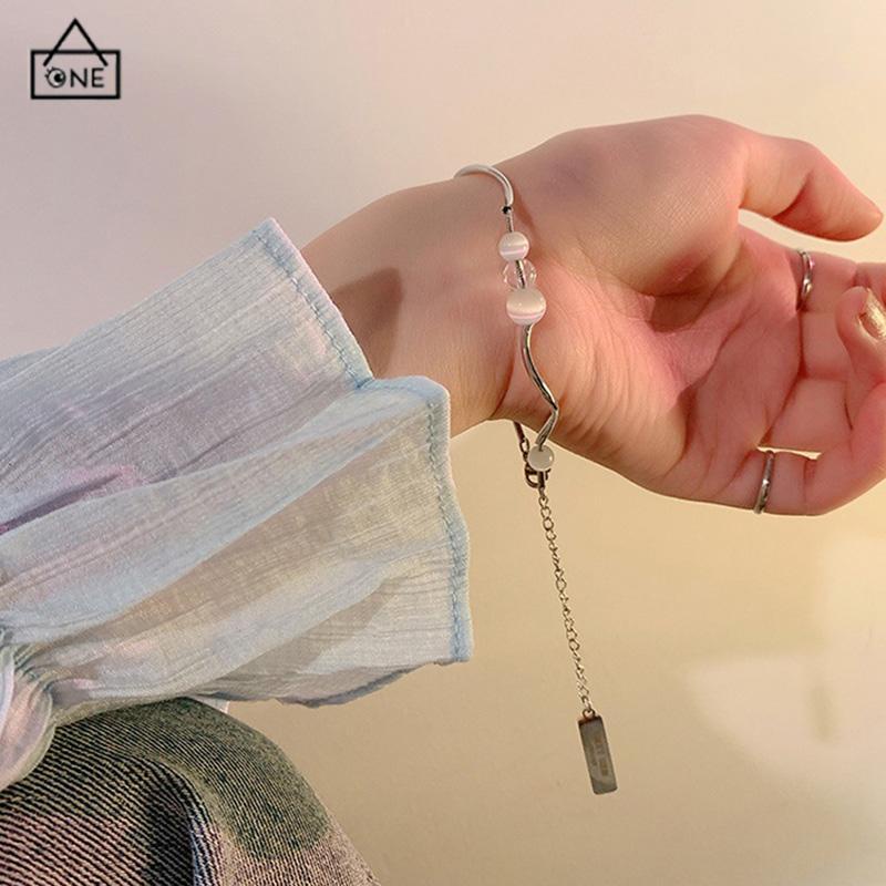 COD❤️Gelang Tangan Manik-Manik Opal Aksen Rumbai Panjang Untuk Wanita Fashion Korea-A.one