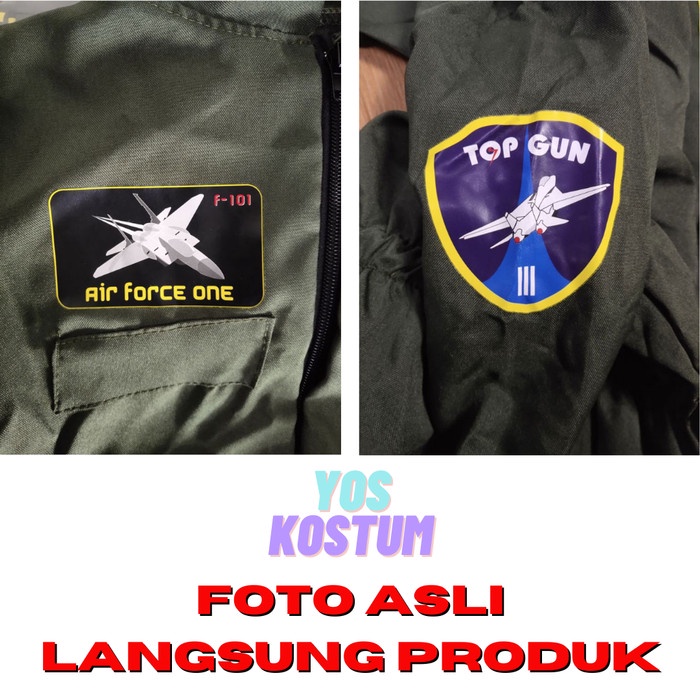 Kostum Profesi Anak Laki Laki Pilot Pesawat Jet Tempur Import Top Gun Baju Karnaval TK 3-9 Tahun