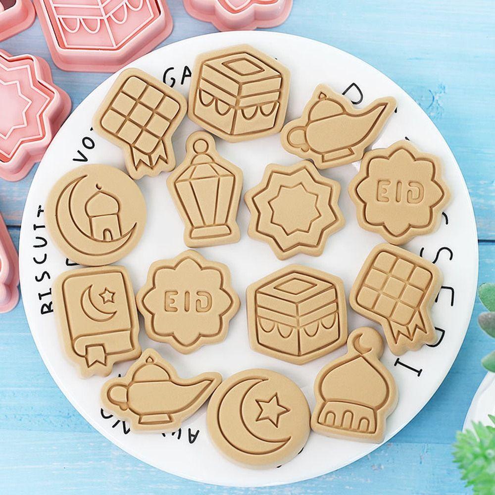 Solighter 10pcs/set Eid Mubarak Makanan Fondant Ramadan Mubarak Islam Muslim Festival Cookie Cutter