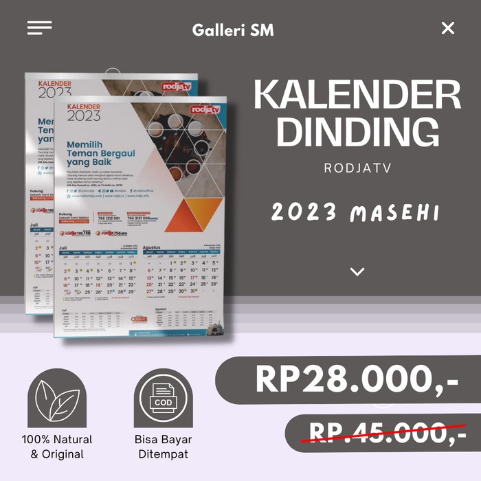 

PROMO SPECIAL Kalender Dinding 2022 Rodja Tahun Baru Islam Masehi Tembok Praktis Code 3939