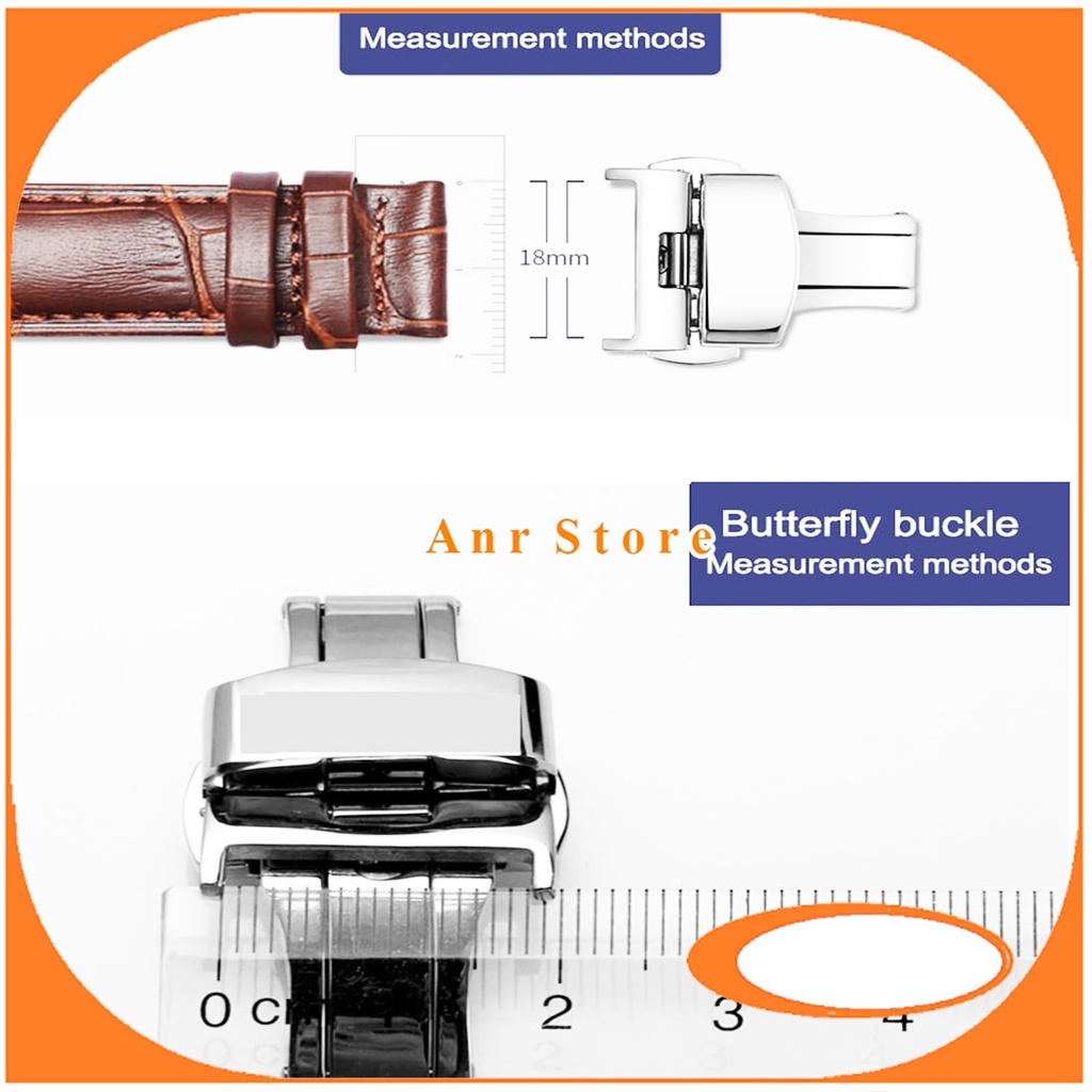Buckle Tali Jam Tangan Butterfly Kupu Kupu 18 20 22 mm