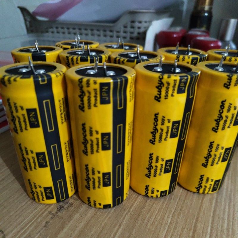 Elco 15000uf 100v rubycon japan original kuning